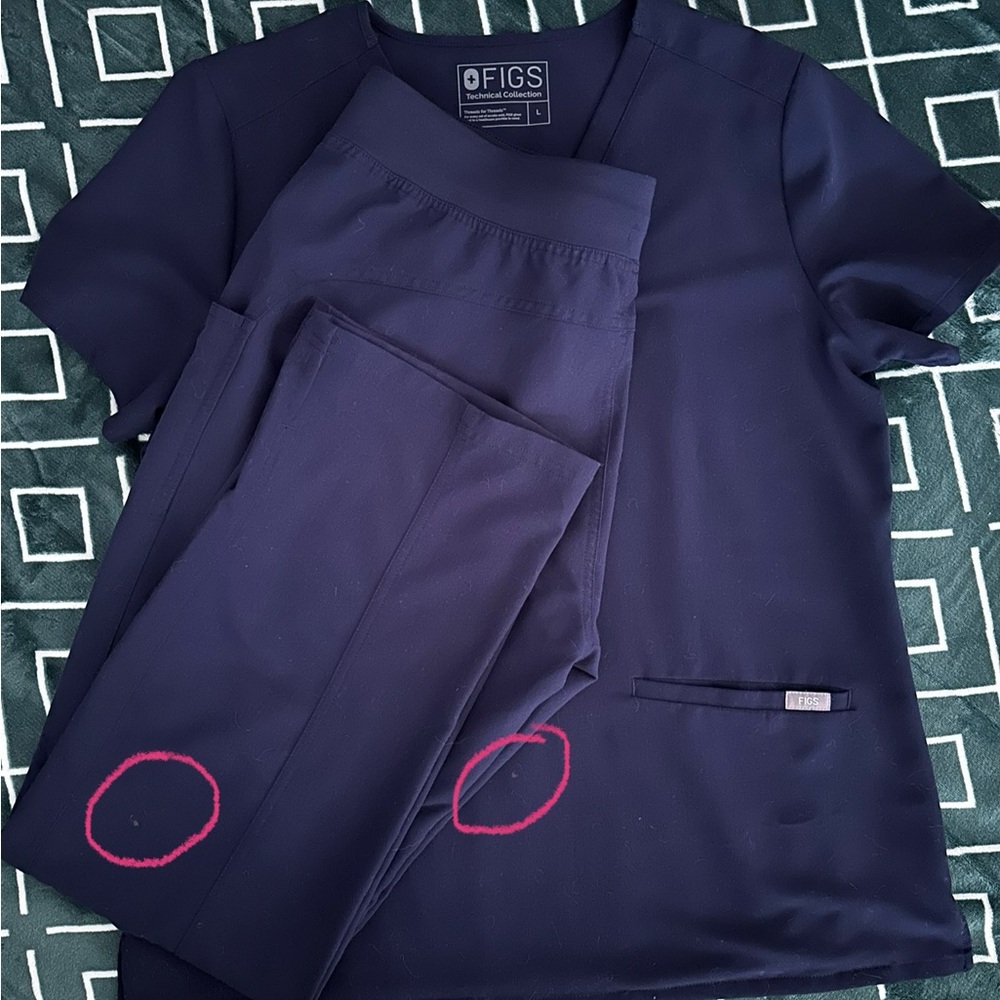 Figs Large Scrub Set - Navy
